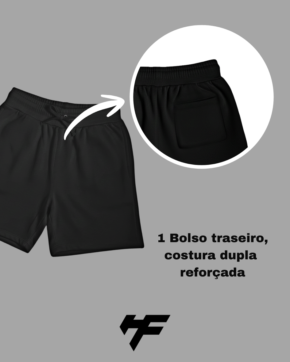 Bermuda Moletom Premium - Rosa Bebê