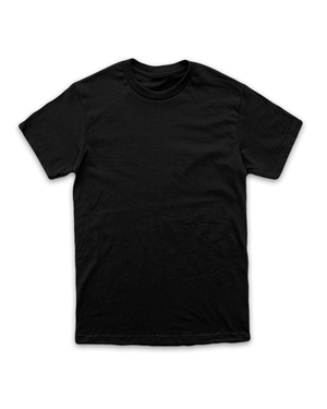 Camiseta 100% algodão 30.1 Penteado - Preto