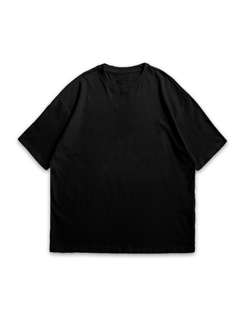 Camiseta Oversized 100% algodão 30.1 Penteado - Preto